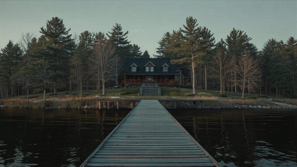 A Michigan lakefront home at golden hour — Atlantis Mortgage serves buyers statewide